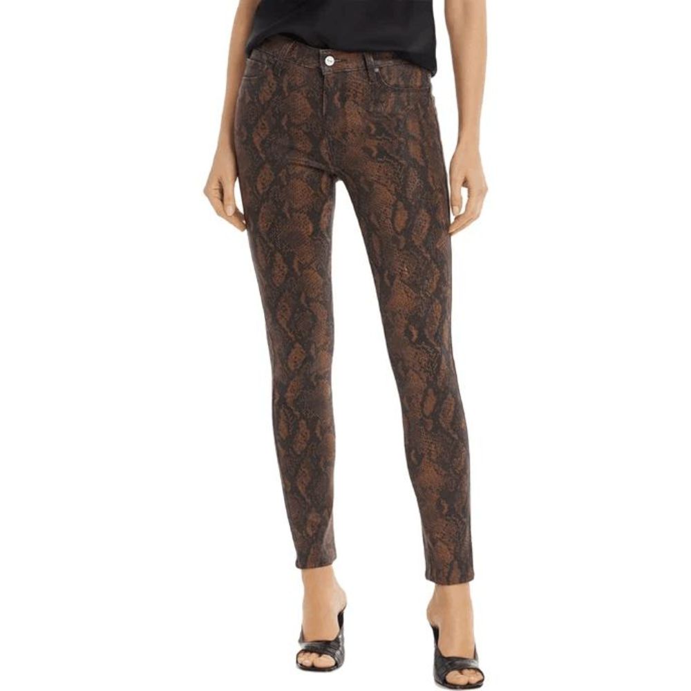 PAIGE SNAKE PRINT COATED ANKLE PANTS NWT Brown/Black- Size 24 - Picture 6 of 6